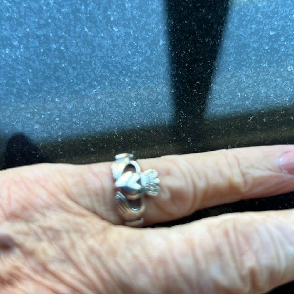 Sterling silver Claddah ring made in Ireland.